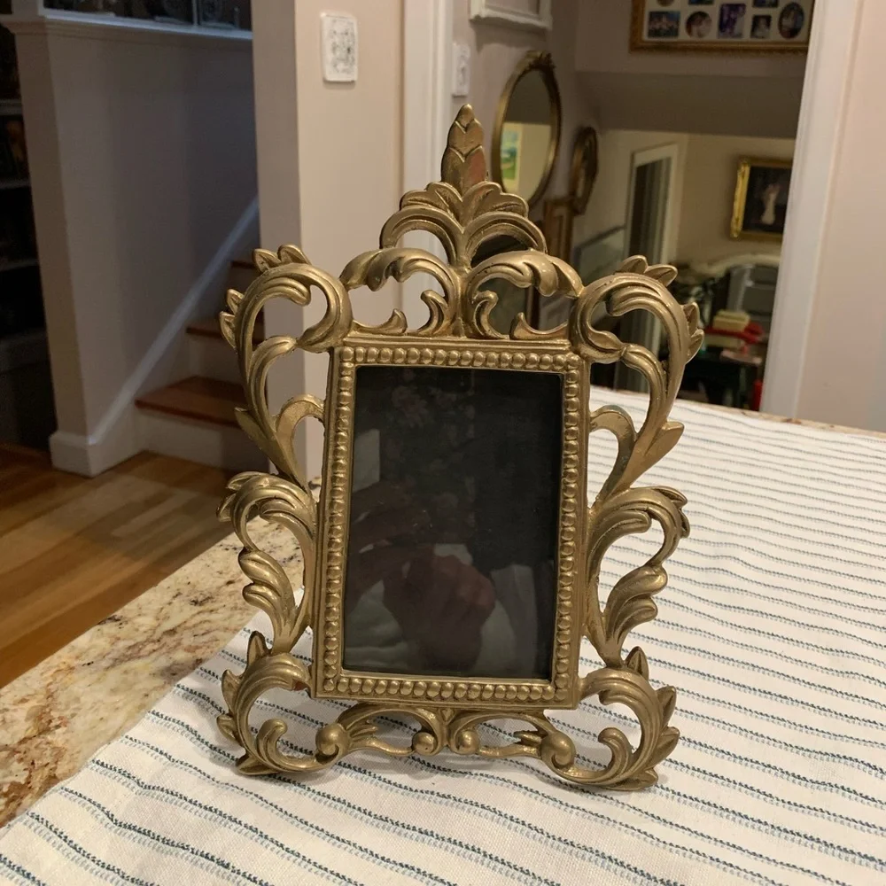 Vintage Ornate Brass Picture Frame